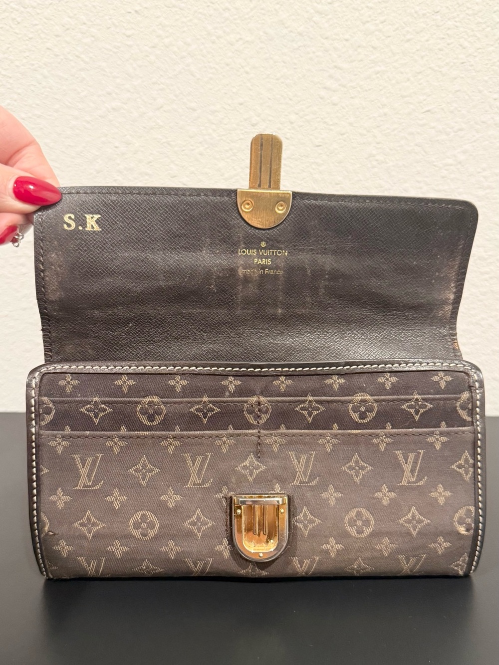 🤎 Louis Vuitton Monogram Idylle Sarah Canvas Clutch Long Wallet with Chain - Picture 14 of 16